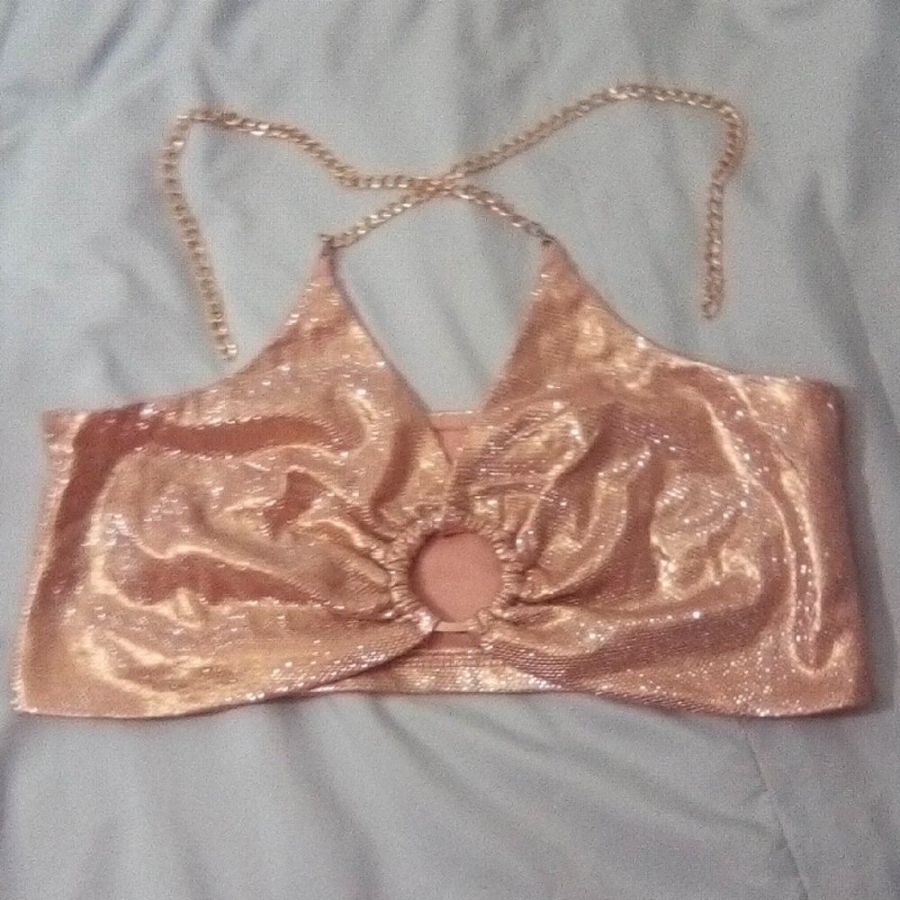 Shimmery Gold Halter Top